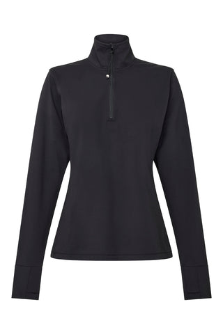 Quarter Zip Base Top - Black