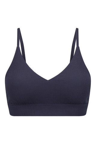 Byron Adjustable Bikini Top - Navy Texture