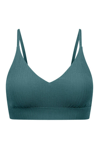 Byron Adjustable Bikini Top - Teal Texture