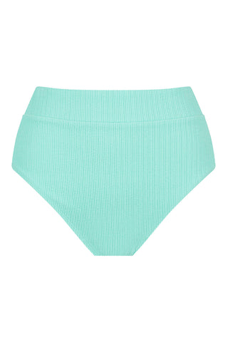 Byron High Waisted Bikini Bottom - Aqua Texture