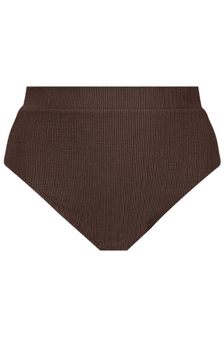 Byron High Waisted Bikini Bottom - Espresso Texture