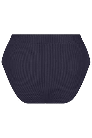 Byron High Waisted Bikini Bottom - Navy Texture