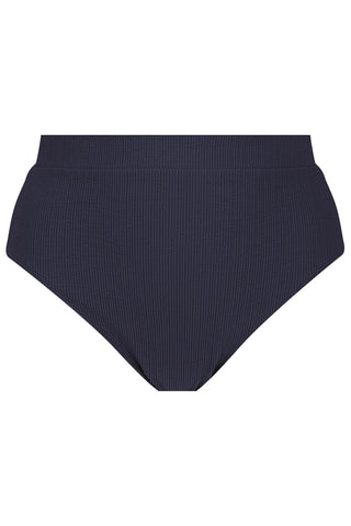 Byron High Waisted Bikini Bottom - Navy Texture