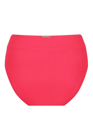 Byron High Waisted Bikini Bottom - Raspberry Texture