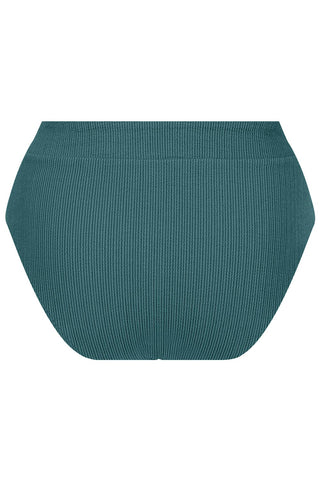 Byron High Waisted Bikini Bottom - Teal Texture