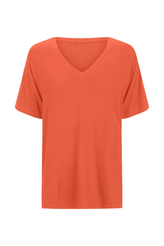 Classic Bamboo V-Neck T-Shirt - Coral