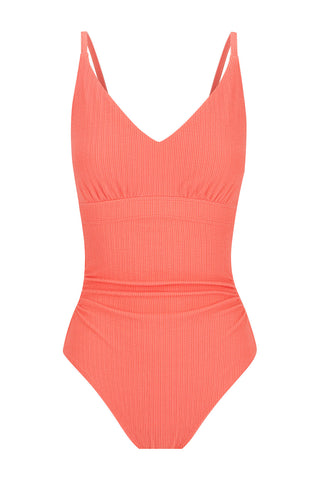 Coolum Core Support One Piece Swim - Sunset Coral Texture