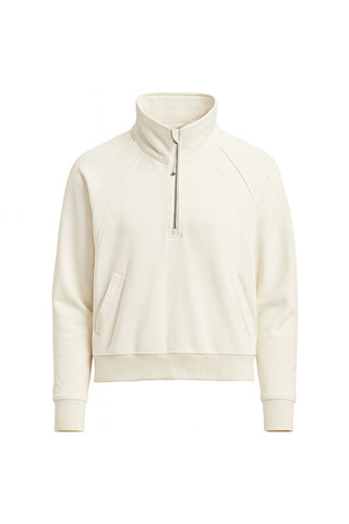 Rec Organic Fleece Half Zip Jumper - White