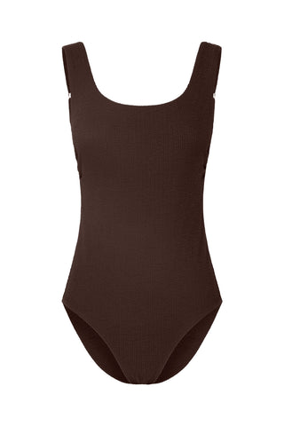 Sorrento Core Support One Piece Swim - Espresso Texture