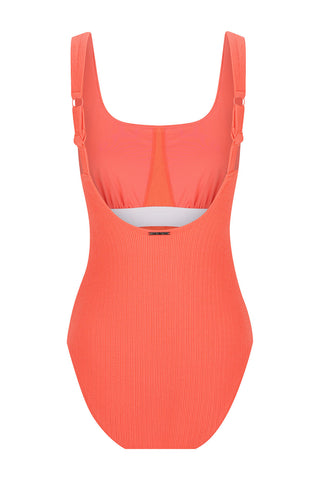 Sorrento Core Support One Piece Swim - Sunset Coral Texture
