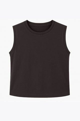 Perform Lightweight Cropped Tank - Espresso