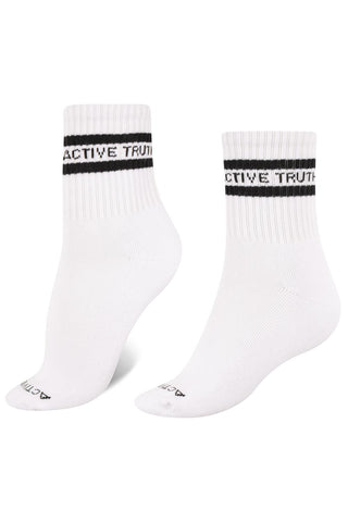 1/4 Crew Socks - Logo - White