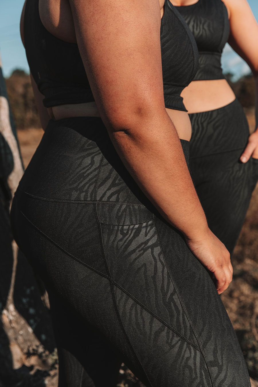 Training Pocket 3/4 Length Tight - Black Zebra