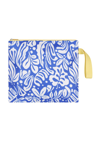 Zip Pouch - Blue/Lemon