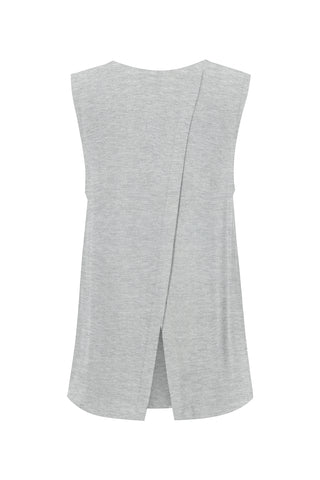 Bamboo Tank with Back Tie - Grey Marle