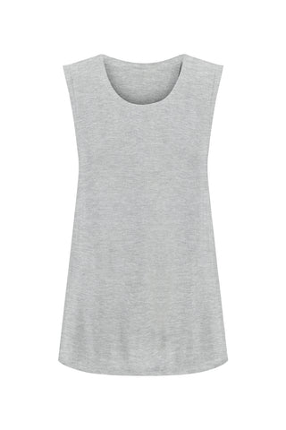 Bamboo Tank with Back Tie - Grey Marle