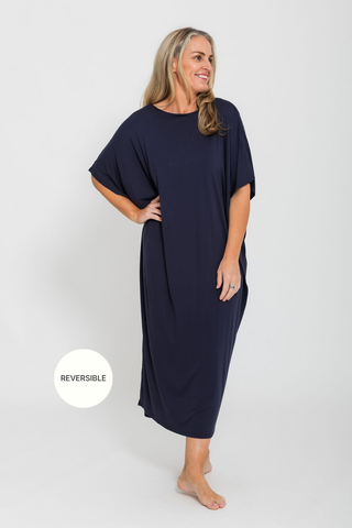 Bamboo Kaftan - Navy