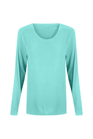 Bamboo Long Sleeve with Back Tie - Aqua