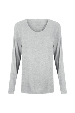 Bamboo Long Sleeve with Back Tie - Grey Marle
