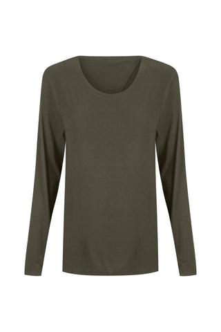 Bamboo Long Sleeve with Back Tie - Khaki