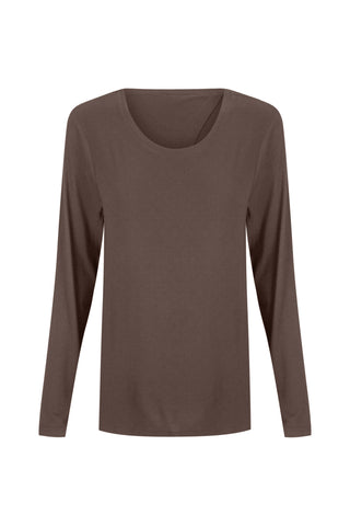 Bamboo Long Sleeve with Back Tie - Mocha