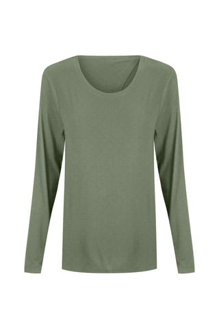Bamboo Long Sleeve with Back Tie - Moss