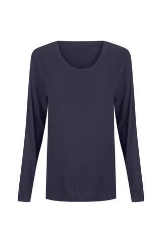 Bamboo Long Sleeve with Back Tie - Navy