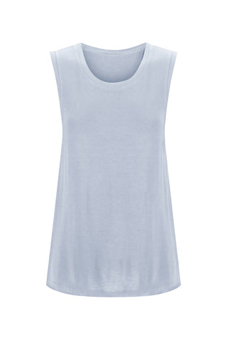 Bamboo Tank with Back Tie - Coastal Blue