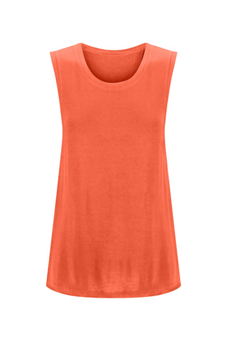 Bamboo Tank with Back Tie - Coral