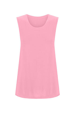 Bamboo Tank with Back Tie - Cotton Candy