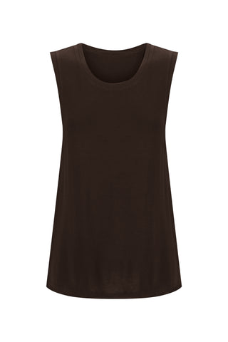 Bamboo Tank with Back Tie - Espresso