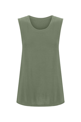 Bamboo Tank with Back Tie - Moss