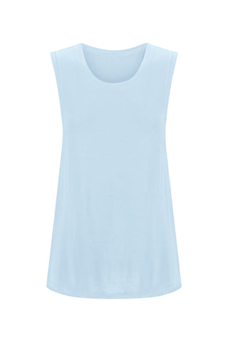 Bamboo Tank with Back Tie - Sky Blue