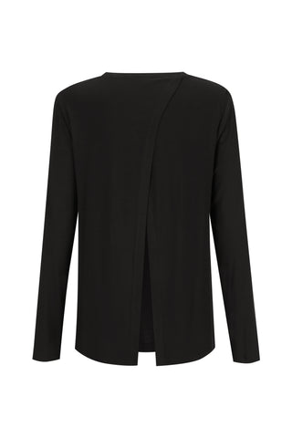 Bamboo Long Sleeve with Back Tie - Black