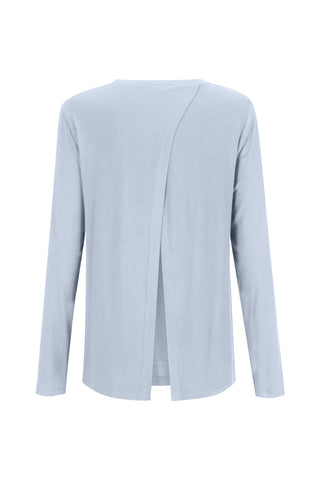 Bamboo Long Sleeve with Back Tie - Coastal Blue