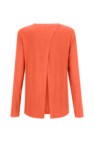 Bamboo Long Sleeve with Back Tie - Coral