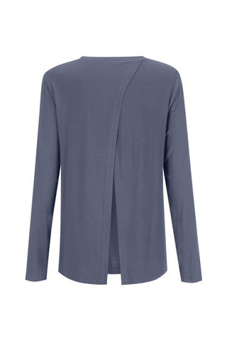 Bamboo Long Sleeve with Back Tie - Denim Blue