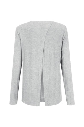 Bamboo Long Sleeve with Back Tie - Grey Marle