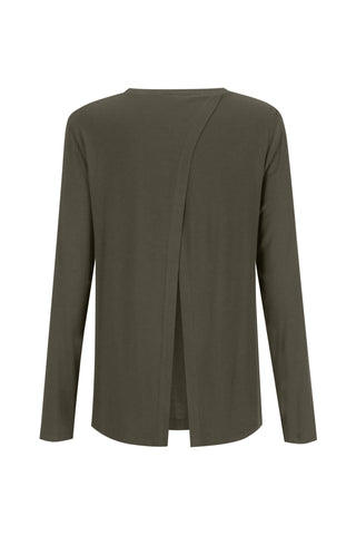 Bamboo Long Sleeve with Back Tie - Khaki