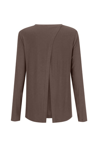 Bamboo Long Sleeve with Back Tie - Mocha
