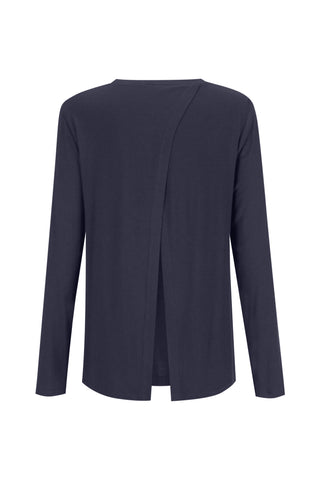 Bamboo Long Sleeve with Back Tie - Navy