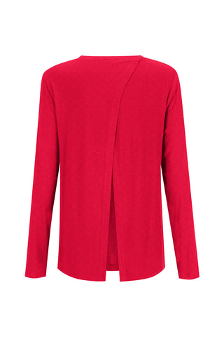 Bamboo Long Sleeve with Back Tie - Red
