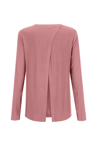 Bamboo Long Sleeve with Back Tie - Rosewood