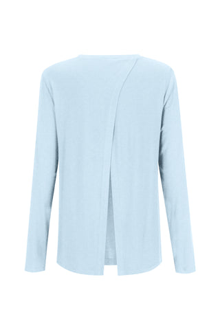 Bamboo Long Sleeve with Back Tie - Sky Blue
