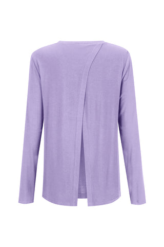 Bamboo Long Sleeve with Back Tie - Violet