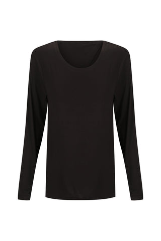Bamboo Long Sleeve with Back Tie - Black
