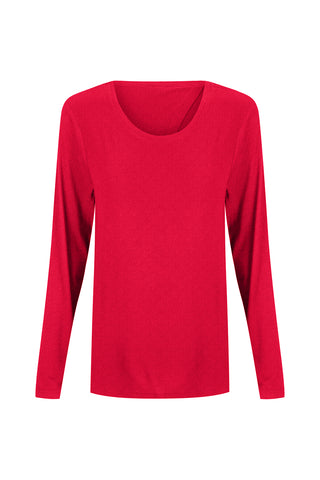 Bamboo Long Sleeve with Back Tie - Red