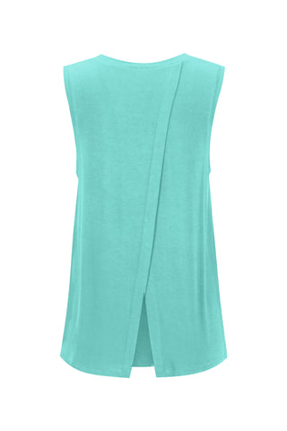 Bamboo Tank with Back Tie - Aqua