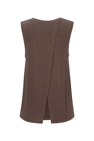 Bamboo Tank with Back Tie - Mocha