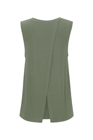 Bamboo Tank with Back Tie - Moss